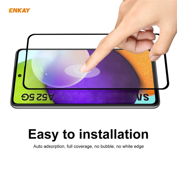 For Samsung Galaxy A52 5G / 4G ENKAY Hat-Prince Full Glue 0.26mm 9H 2.5D Tempered Glass Full Coverage Film - Galaxy A52 5G Tempered Glass by ENKAY | Online Shopping UK | buy2fix