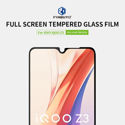 For vivo iQOO Z3 PINWUYO 9H 2.5D Full Screen Tempered Glass Film(Black) - vivo Tempered Glass by PINWUYO | Online Shopping UK | buy2fix