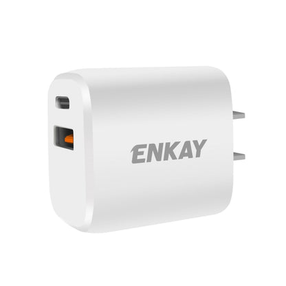 ENKAY Hat-Prince 20W PD Type-C + QC 3.0 USB Fast Charging Travel Charger Power Adapter with Fast Charge Data Cable, US Plug(With Type-C Cable) - Apple Accessories by ENKAY | Online Shopping UK | buy2fix