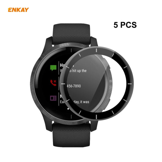 For Venu 2 / Vivoactive 4 45mm 5 PCS ENKAY Hat-Prince 3D Full Screen Soft PC Edge + PMMA HD Screen Protector Film - Screen Protector by ENKAY | Online Shopping UK | buy2fix