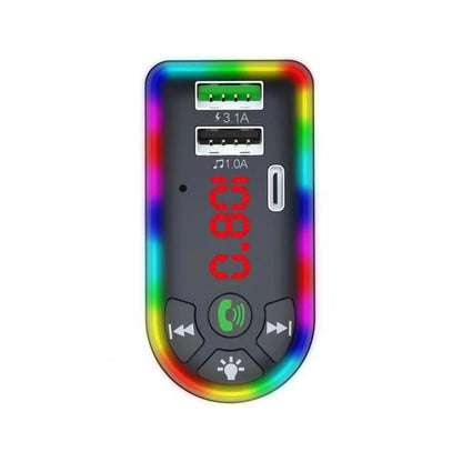 F7 Car MP3 Player 12V Colorful Breathing Light QC3.1 Wireless Dual Port Fast Charging PD - Bluetooth Car Kits by buy2fix | Online Shopping UK | buy2fix