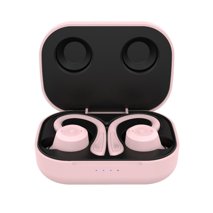 T20 TWS Bluetooth Hooks Wireless Sports Headphones with Charging Box IPX6 Waterproof Noise-cancelling Earphones(Pink) - Bluetooth Earphone by buy2fix | Online Shopping UK | buy2fix