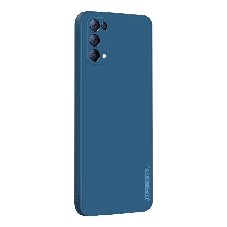 For OPPO Reno5 Pro  PINWUYO Touching Series Liquid Silicone TPU Shockproof Case(Blue) - OPPO Cases by PINWUYO | Online Shopping UK | buy2fix