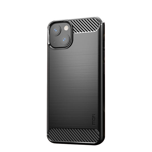 For iPhone 13 MOFI Gentleness Series Brushed Texture Carbon Fiber Soft TPU Case (Black) - iPhone 13 Cases by MOFI | Online Shopping UK | buy2fix