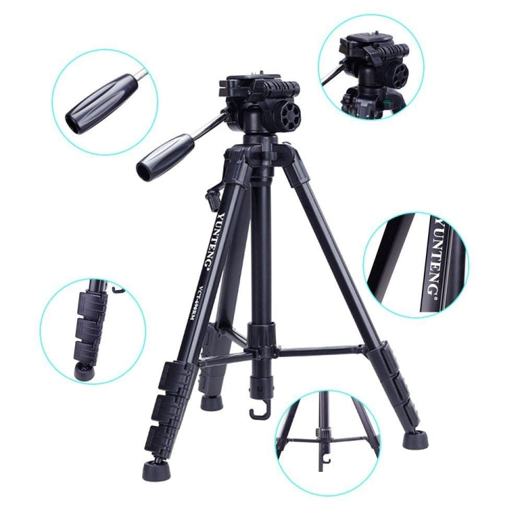 YUNTENG VCT-690 Aluminum Tripod Mount with Fluid Drag Head - Tripods by YUNTENG | Online Shopping UK | buy2fix