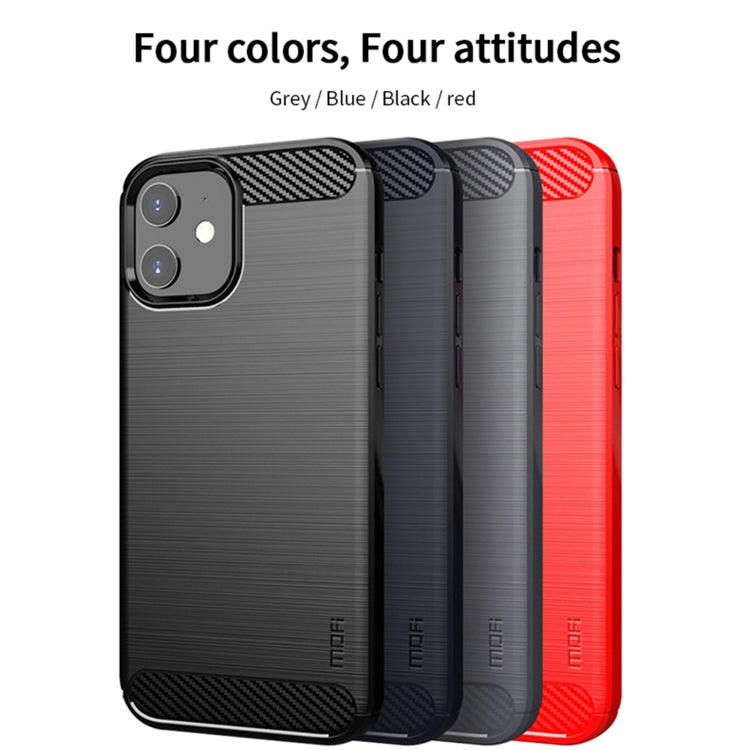 For iPhone 12 mini MOF Gentleness Series Brushed Texture Carbon Fiber Soft TPU Case (Black) - iPhone 12 mini Cases by MOFI | Online Shopping UK | buy2fix