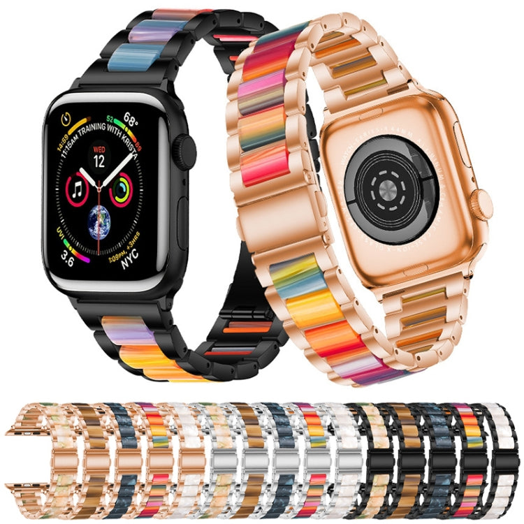 Metal + Resin Watch Band For Apple Watch Ultra 49mm&Watch Ultra 2 49mm / Series 9&8&7 45mm / SE 3&SE 2&6&SE&5&4 44mm / 3&2&1 42mm(Black Color) - Watch Bands by buy2fix | Online Shopping UK | buy2fix