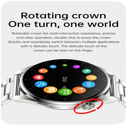 T3 IP68 1.36 inch Steel Watchband Color Screen Smart Watch(Silver) - Smart Wear by buy2fix | Online Shopping UK | buy2fix