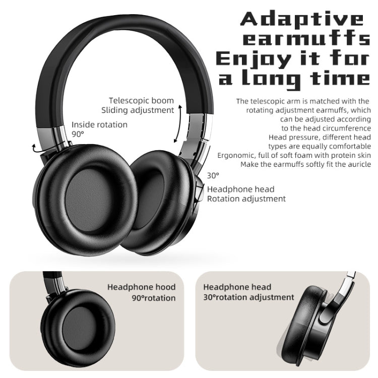 A51 USB Charging Wireless Bluetooth HIFI Stereo Headset with Mic(Black) - Apple Accessories by buy2fix | Online Shopping UK | buy2fix