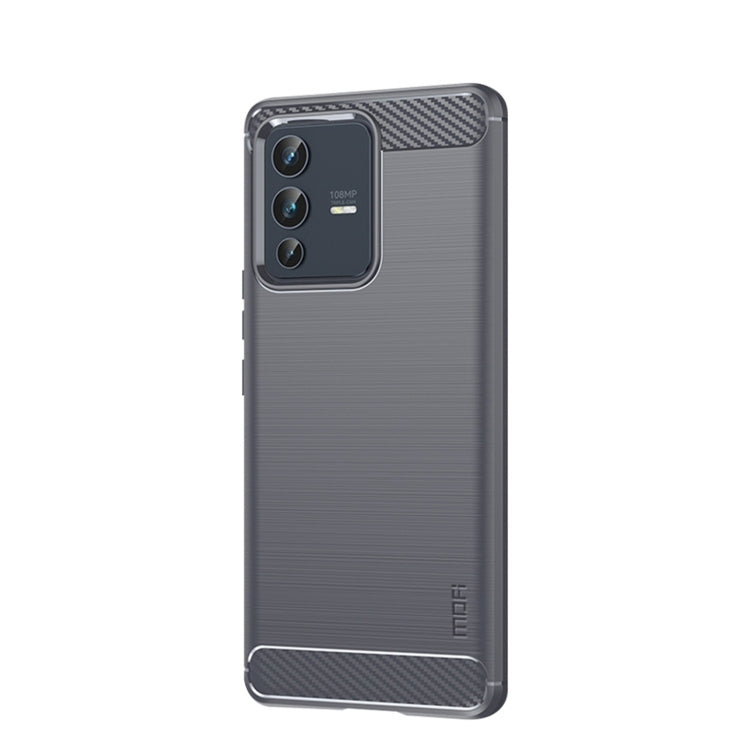 For vivo V23 5G/S12 MOFI Gentleness Series Brushed Texture Carbon Fiber Soft TPU Phone Case(Gray) - vivo Cases by MOFI | Online Shopping UK | buy2fix