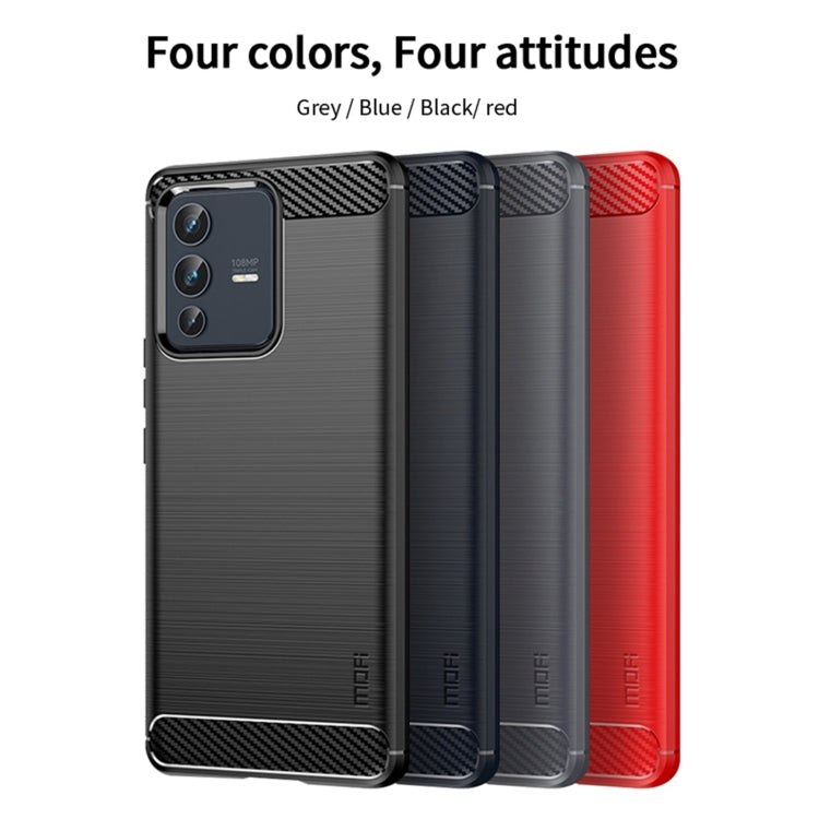 For vivo V23 5G/S12 MOFI Gentleness Series Brushed Texture Carbon Fiber Soft TPU Phone Case(Gray) - vivo Cases by MOFI | Online Shopping UK | buy2fix