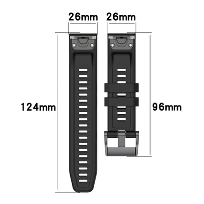 For Garmin Fenix 7X Solar 26mm Silicone Sport Pure Color Watch Band(Lime Green) - Smart Wear by buy2fix | Online Shopping UK | buy2fix