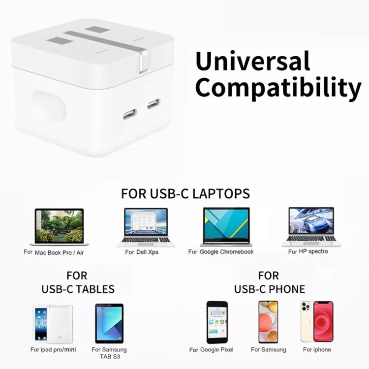 PD 35W Dual USB-C / Type-C Ports Charger for iPhone / iPad Series, UK Plug - Apple Accessories by buy2fix | Online Shopping UK | buy2fix