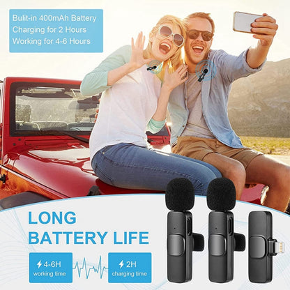 K9 Wireless Clip-on Auto Noise Cancelling Live Mini Microphone for 8-Pin Device 2 in 1 - Consumer Electronics by buy2fix | Online Shopping UK | buy2fix