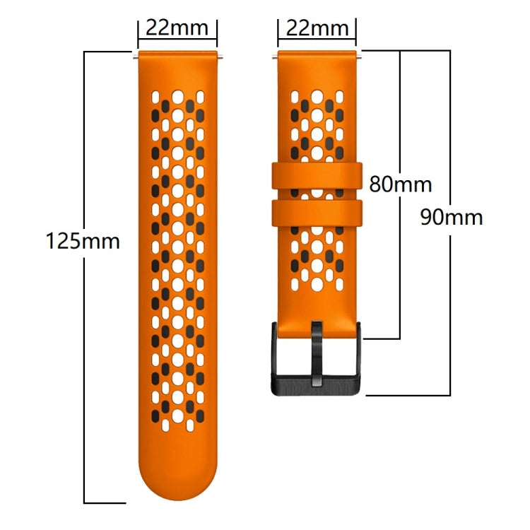 For Samsung Galaxy Watch 46mm 22mm Two-Color Breathable Silicone Watch Band(Orange+Black) - Smart Wear by buy2fix | Online Shopping UK | buy2fix