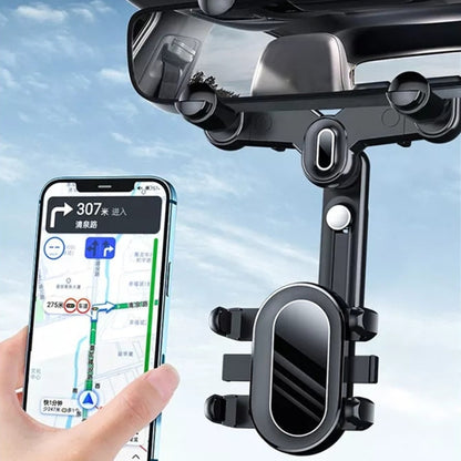 H03 Car Rearview Mirror Mobile Phone Holder 360 Rotation Foldable - In Car by buy2fix | Online Shopping UK | buy2fix