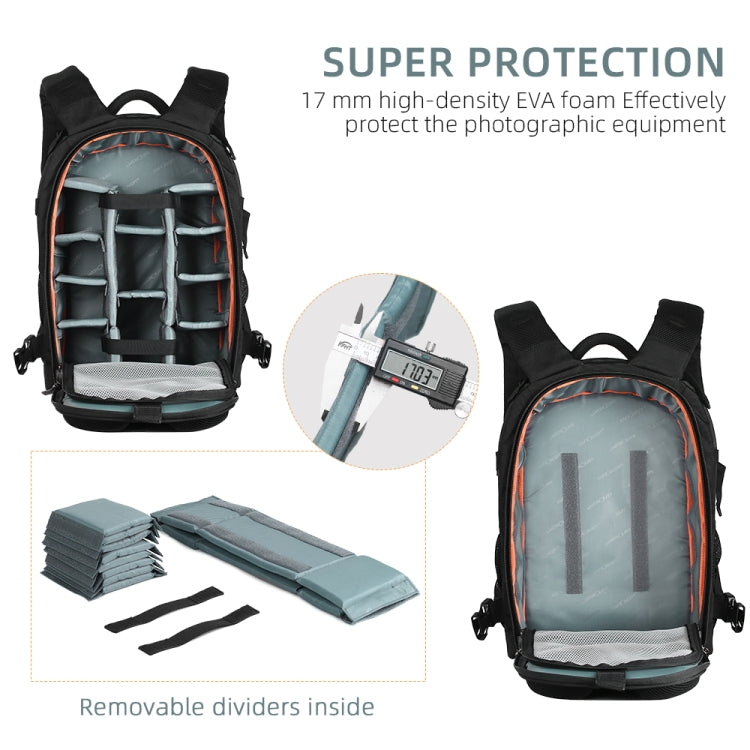 K&F CONCEPT KF13.119 Multifunctional Large Capacity Outdoor Travel Photography Backpack - Camera Accessories by K&F | Online Shopping UK | buy2fix
