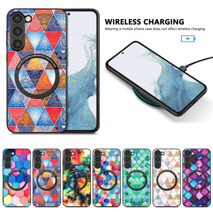 For Samsung Galaxy S23+ 5G Colored Drawing Leather Back Cover Magsafe Phone Case(Colorful Cube) - Galaxy S23+ 5G Cases by buy2fix | Online Shopping UK | buy2fix