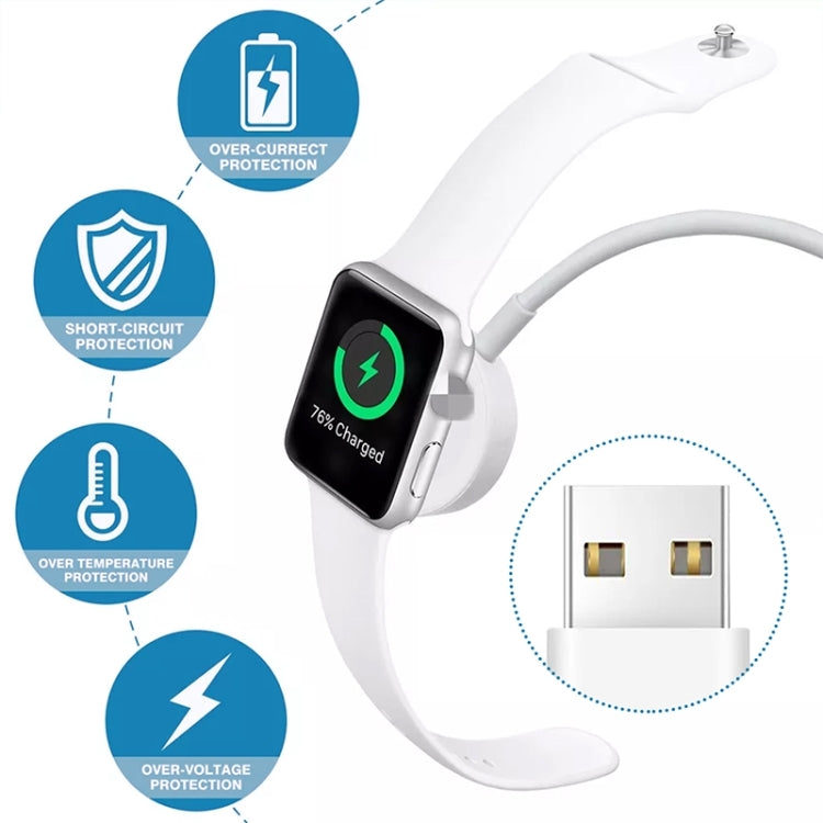 1m USB Magnetic Fast Charger Charging Cable for Watch Apple Series Ultra/8/7/6/SE/SE2/5/4/3/2(White) - Charger / Holder by buy2fix | Online Shopping UK | buy2fix