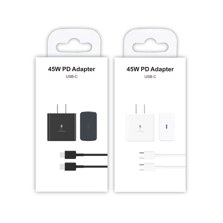 M135 45W USB-C / Type-C Port Fast Charger with 5A Type-C to Type-C Cable, US Plug(White) -  by buy2fix | Online Shopping UK | buy2fix