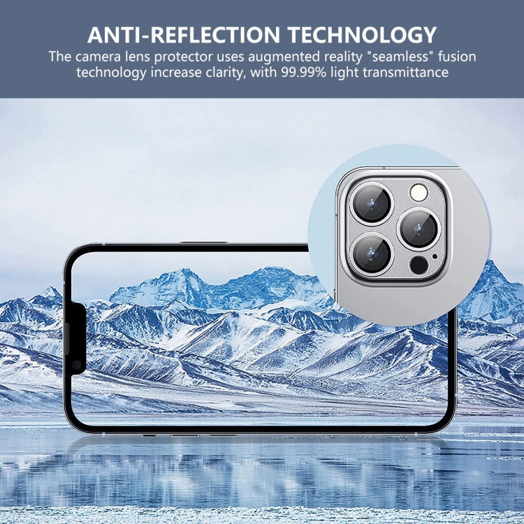 For iPhone 13 Pro / 13 Pro Max ENKAY Hat-Prince Anti-reflection Camera Lens Aluminium Alloy Tempered Glass Film(Black) - iPhone 13 Pro Tempered Glass by ENKAY | Online Shopping UK | buy2fix