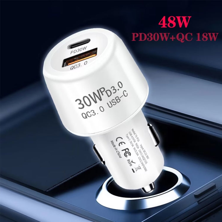 P29 48W PD30W + QC3.0 18W USB Dual Port Car Charger(Black) - Car Charger by buy2fix | Online Shopping UK | buy2fix