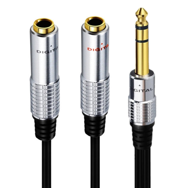 JUNSUNMAY 6.35mm Male to Dual 6.35mm Female Stereo Audio Adapter, Length: 0.2m - Microphone Audio Cable & Connector by JUNSUNMAY | Online Shopping UK | buy2fix