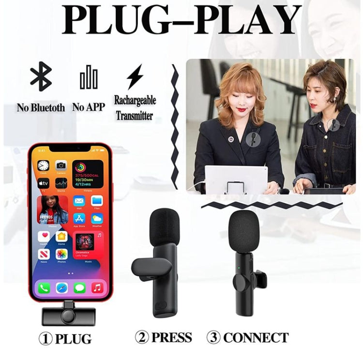 Bluetooth  Mini Microphone Wireless Lavalier Noise Reduction Microphone for iPhone / iPad, with 8 Pin Receiver & Single Microphone - Microphone by buy2fix | Online Shopping UK | buy2fix