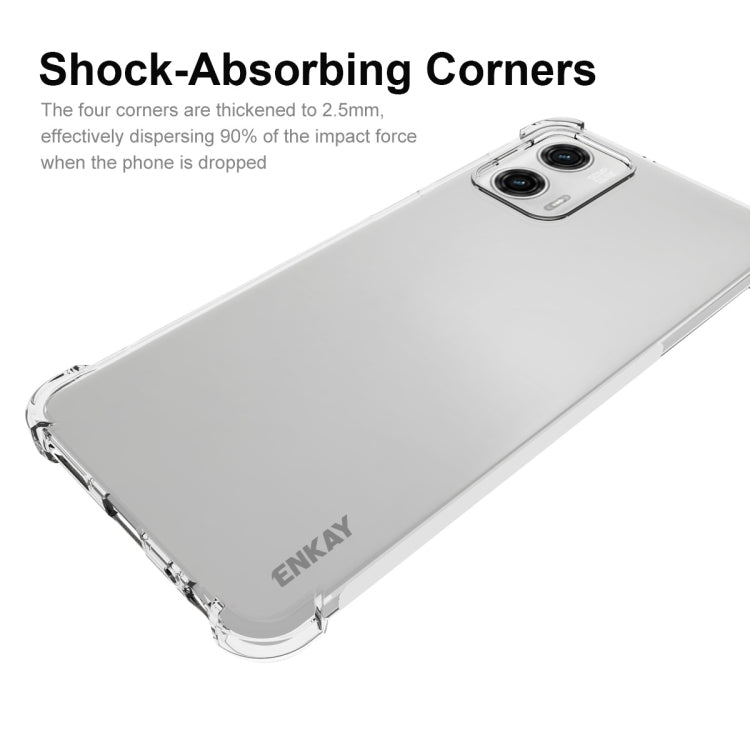 For Motorola Moto G73 5G ENKAY Transparent TPU Shockproof Phone Case with Glass Film - Motorola Cases by ENKAY | Online Shopping UK | buy2fix