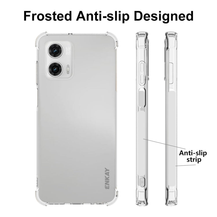 For Motorola Moto G73 5G ENKAY Transparent TPU Shockproof Phone Case with Glass Film - Motorola Cases by ENKAY | Online Shopping UK | buy2fix