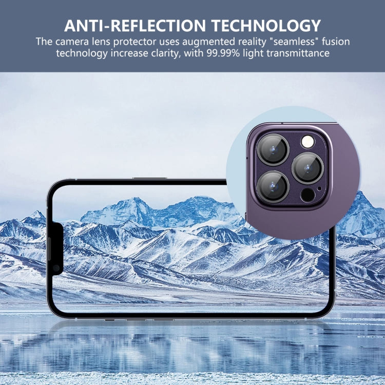 For iPhone 15 Pro / 15 Pro Max ENKAY Anti-reflection Camera Lens Aluminium Alloy Tempered Glass Film(Dark Blue) - iPhone 15 Pro Max Tempered Glass by ENKAY | Online Shopping UK | buy2fix