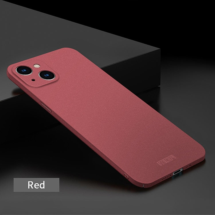 For iPhone 15 Plus  MOFI Fandun Series Frosted PC Ultra-thin All-inclusive Phone Case(Red) - More iPhone Cases by MOFI | Online Shopping UK | buy2fix