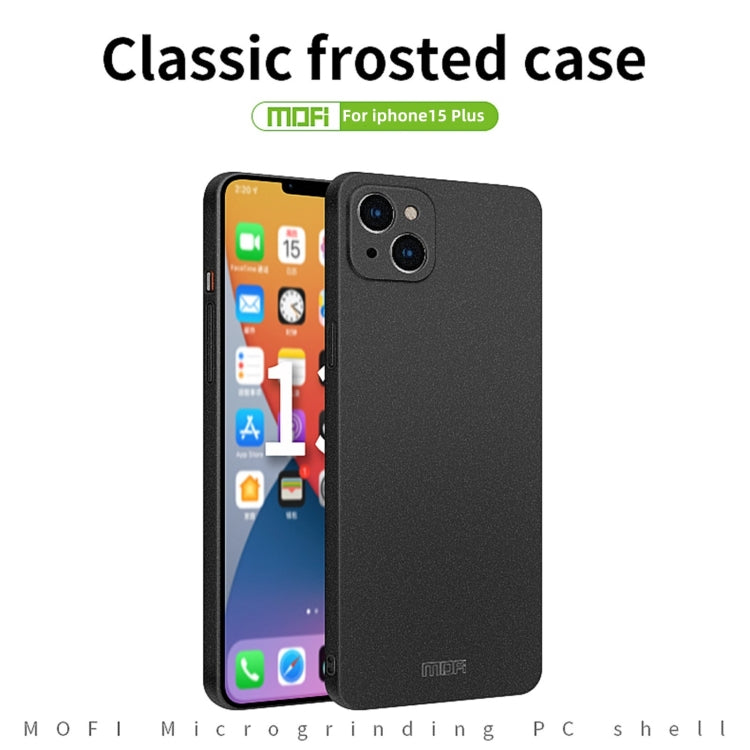 For iPhone 15 Plus  MOFI Fandun Series Frosted PC Ultra-thin All-inclusive Phone Case(Red) - More iPhone Cases by MOFI | Online Shopping UK | buy2fix