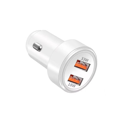 51W Dual Port QC3.0 USB 33W + 18W Fully Compatible Car Charger(White) - Car Charger by buy2fix | Online Shopping UK | buy2fix