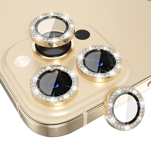 For iPhone 15 Pro / 15 Pro Max ENKAY AR Anti-reflection Individual Diamond Ring Camera Lens Glass Full Film(Golden) - iPhone 15 Pro Tempered Glass by ENKAY | Online Shopping UK | buy2fix