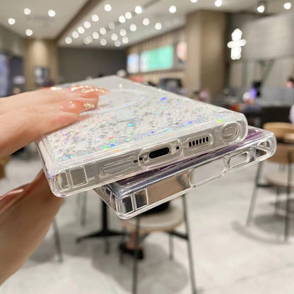 For Samsung Galaxy S23 FE 5G MagSafe Glitter Hybrid Clear TPU Phone Case(Purple) - Galaxy S23 FE 5G Cases by buy2fix | Online Shopping UK | buy2fix