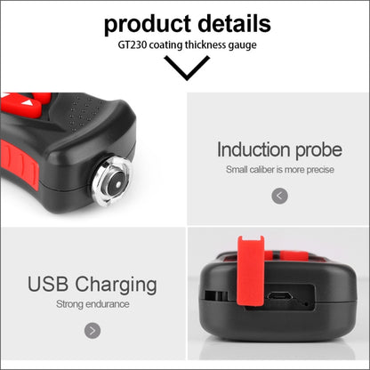 GT230 Thickness Gauges Paint Coating Thickness Gauge Car Film Digital Thickness Gauge Tester Rechargeable Thickness Gauge - Consumer Electronics by buy2fix | Online Shopping UK | buy2fix