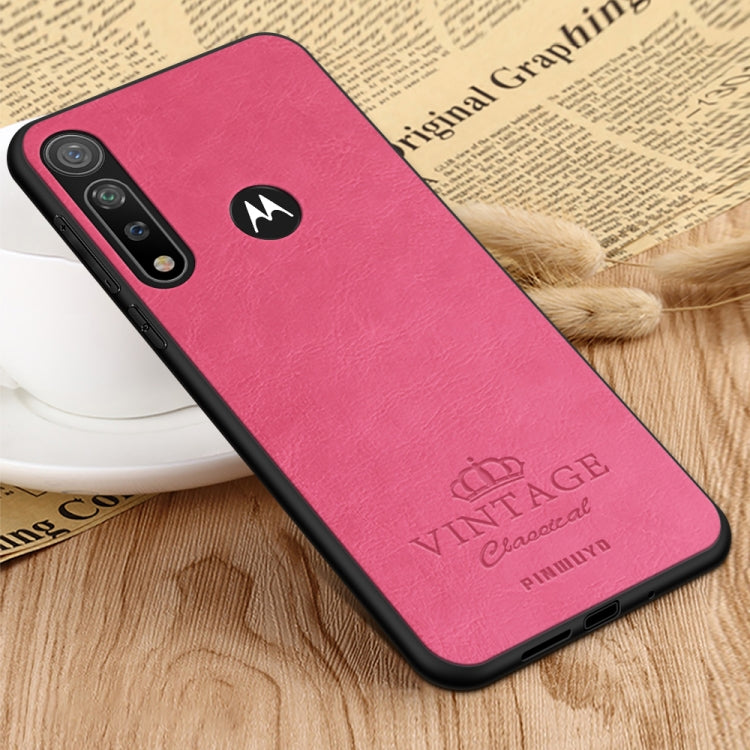 For MOTO G8 Plus PINWUYO Pin Rui Series Classical Leather, PC + TPU + PU Leather Waterproof And Anti-fall All-inclusive Protective Shell(Red) - Motorola Cases by PINWUYO | Online Shopping UK | buy2fix