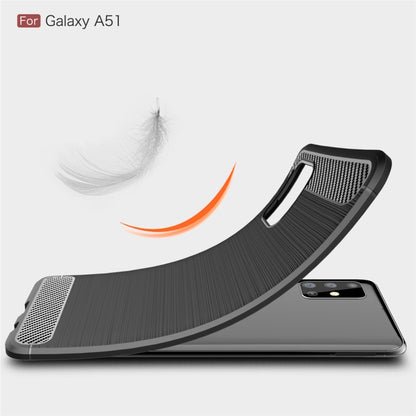 For Galaxy A51 Brushed Texture Carbon Fiber TPU Case(Black) - Galaxy Phone Cases by buy2fix | Online Shopping UK | buy2fix