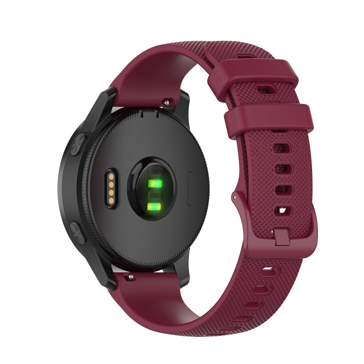 For Garmin Vivoactive 4 22mm Silicone Watch Band(Wine Red) - Smart Wear by buy2fix | Online Shopping UK | buy2fix