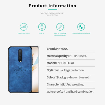 For Oneplus 8 PINWUYO Zun Series PC + TPU + Skin Waterproof And Anti-fall All-inclusive Protective Shell(Blue) - OnePlus Cases by PINWUYO | Online Shopping UK | buy2fix