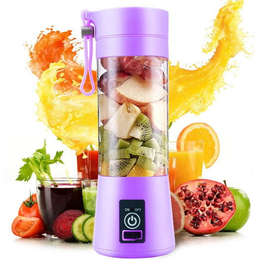 USB Rechargeable Electric Automatic Vegetable Fruit Citrus Orange Juice Maker Cup Mixer Bottle (380ML)(6 Blades Purple) - Home & Garden by buy2fix | Online Shopping UK | buy2fix