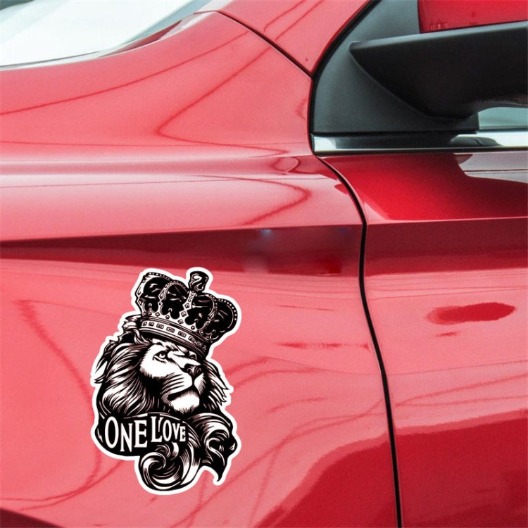 5 PCS YJZT One Love Lion Crown PVC Animal Car Sticker, Size: 10x15.3cm - Decorative Sticker by buy2fix | Online Shopping UK | buy2fix