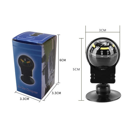 Pocket Ball Compass Instrument Navigation Compass Outdoor Hiking Car Black Compass - In Car by buy2fix | Online Shopping UK | buy2fix