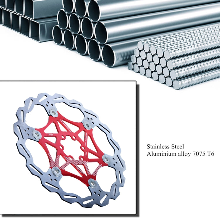 VXM Bicycle Mountain Bike Floating Brake Disc Brake 180mm(Red) - Bicycle Brake Parts by VXM | Online Shopping UK | buy2fix