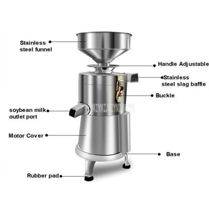 125/1500W Household Stainless Steel Refiner Large Capacity  Slurry Separation Fresh Grinding Soymilk Tofu Machine, CN Plug(Silver) - Home & Garden by buy2fix | Online Shopping UK | buy2fix