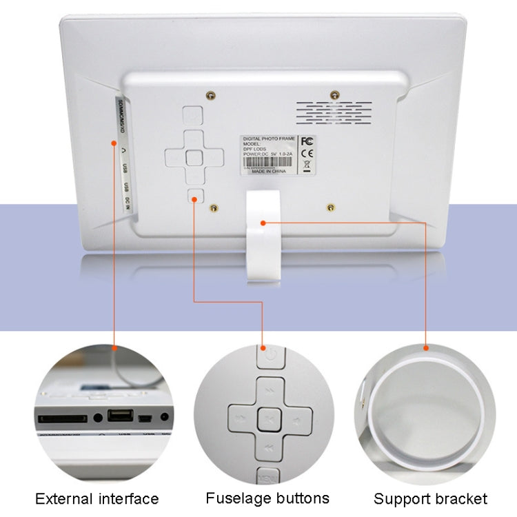 DPF-106 10.1 inch Digital Photo Frame LED Video Advertising Machine, Plug:EU Plug(White) - Consumer Electronics by buy2fix | Online Shopping UK | buy2fix