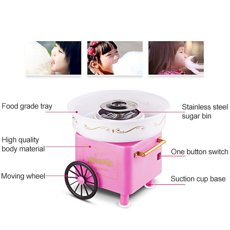 Retro Trolley Mini Cotton Candy Machine, Specification:European Regulations 220 V(Pink) - Home & Garden by buy2fix | Online Shopping UK | buy2fix