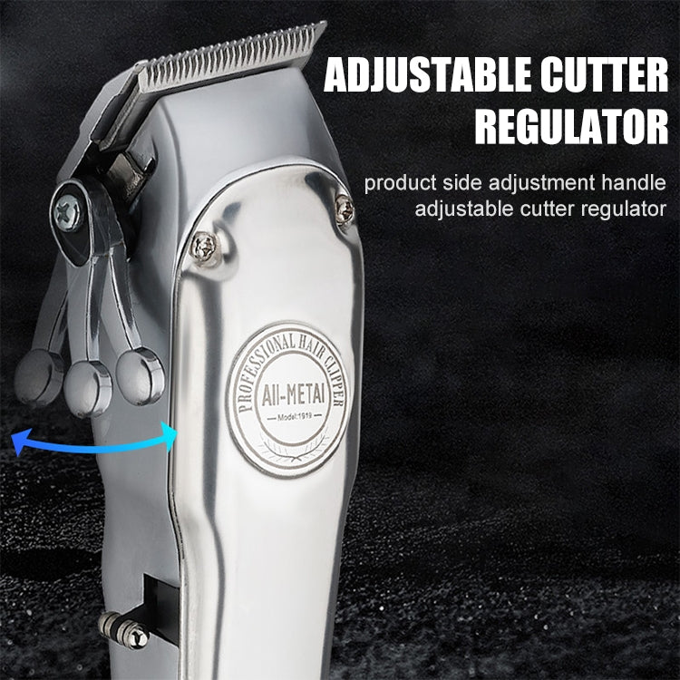 Retro Oil Head Electric Pusher Strong Power Electric Fader LCD Digital Display Rechargeable Hair Clipper(EU Plug) - Hair Trimmer by buy2fix | Online Shopping UK | buy2fix