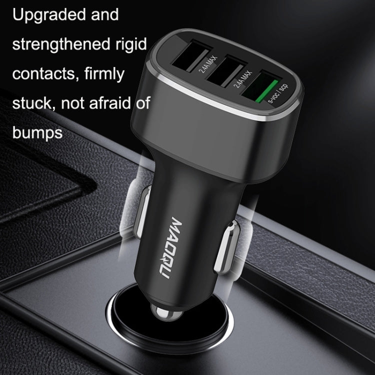 QIAKEY GT780 3 USB Ports Fast Charge Car Charger(Gray) - Car Charger by QIAKEY | Online Shopping UK | buy2fix